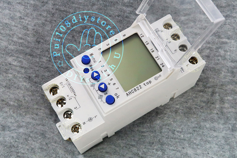 ภาพบนข้าง3 เครื่องตั้งเวลา 2 ช่อง ชนิดดิจิตอล รางDIN AHC822 2 channel digital timer ,top side3 picture
