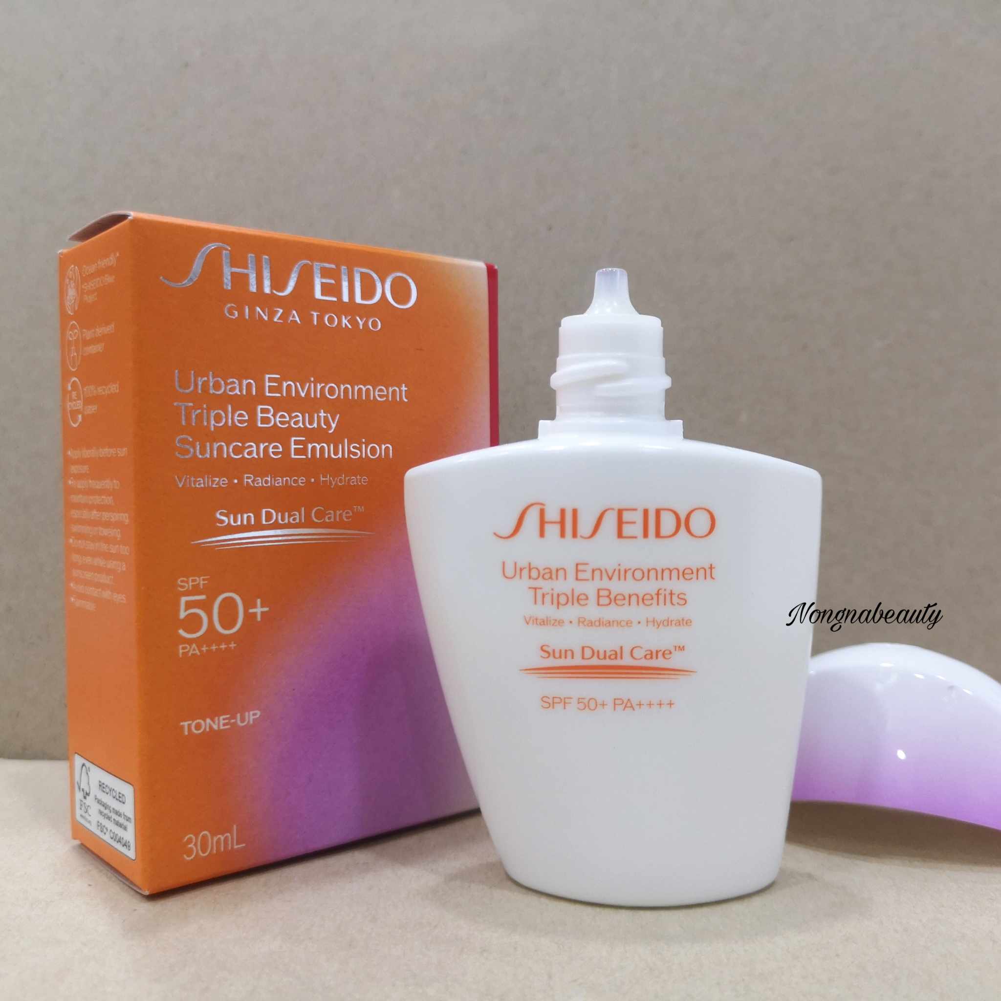 SHISEIDO Urban Environment Triple Beauty Suncare Emulsion SPF 50 PA++++ 30ml กันแดดเนื้ออิมัลชั่นแบบใหม่