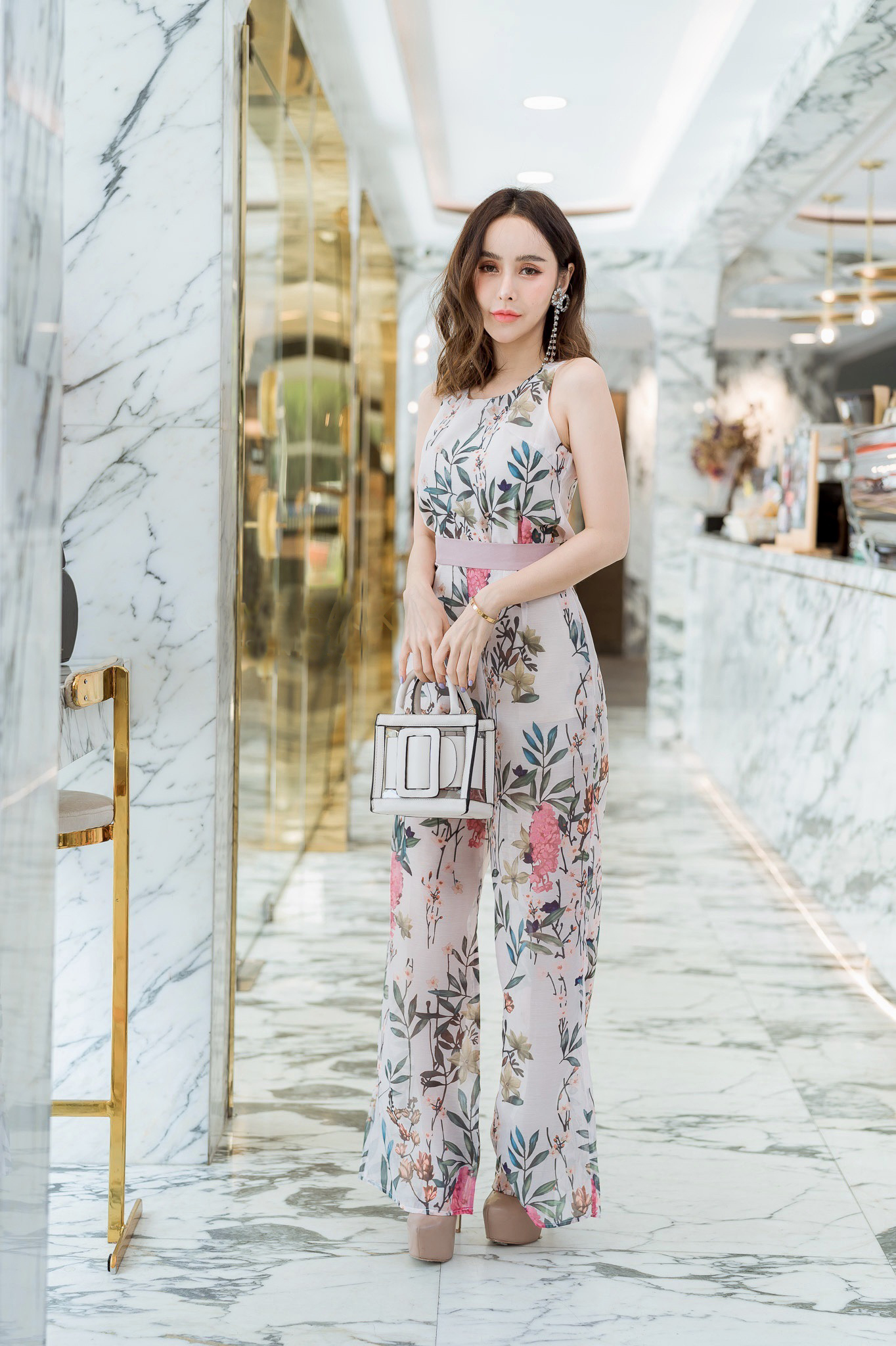 PS0030 ชุดเซ็ทลายดอก ชุดเซตออกงาน ชุดไปเที่ยว ชุดออกงาน ชุดทำงาน