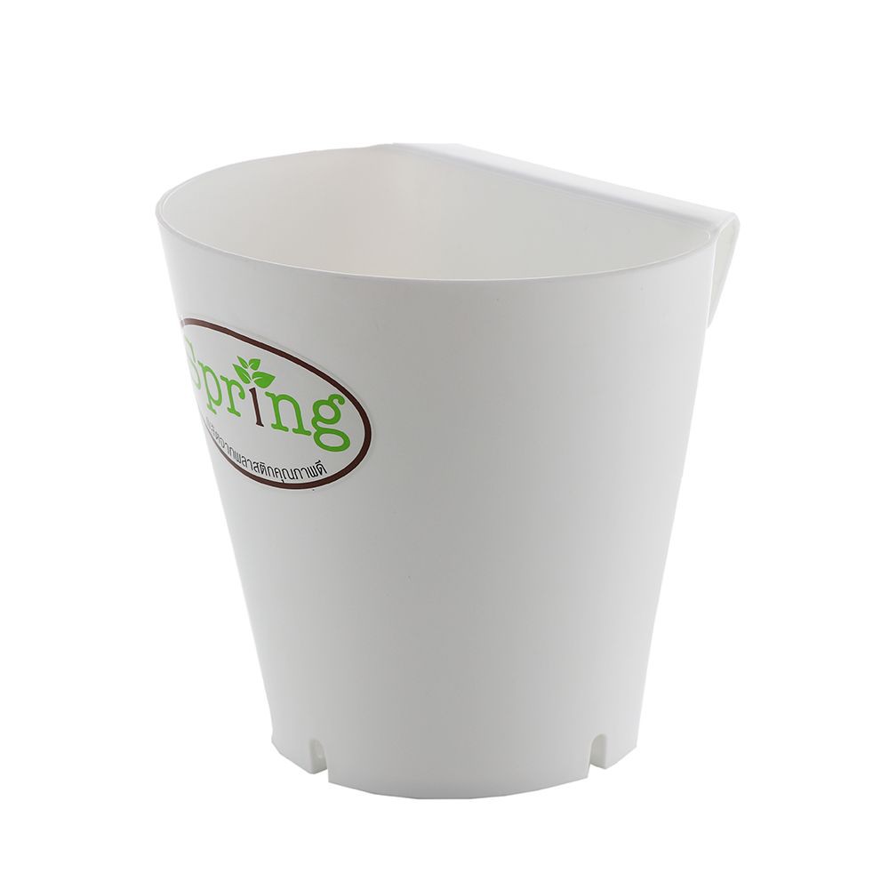 กระถางแขวนพลาสติก SPRING 13 ซม. สีขาว PLASTIC POLYETHYLENE HANG POT 13CM WHITE