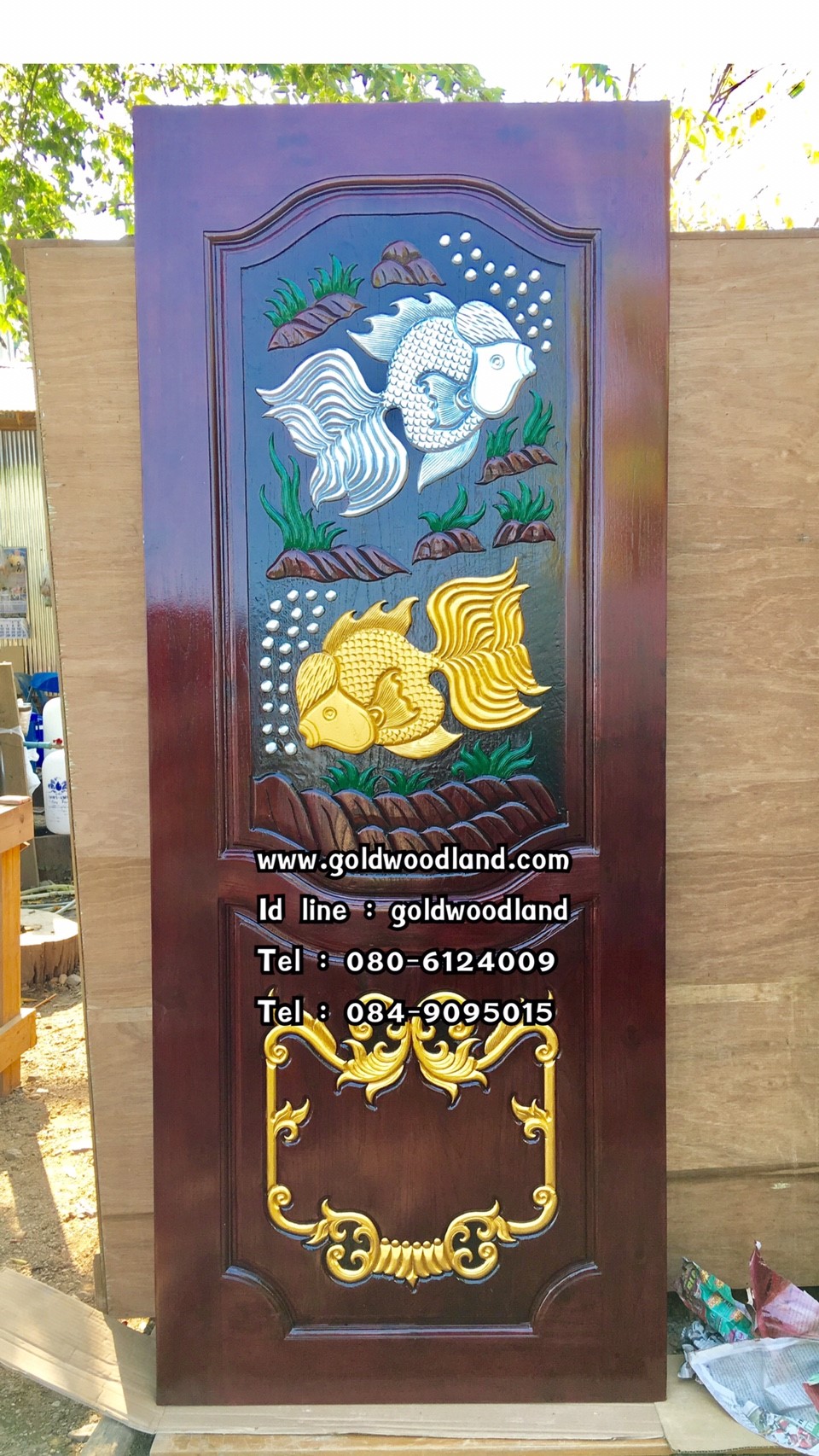 ประตูไม้สักบานเดี่ยว GB - 69