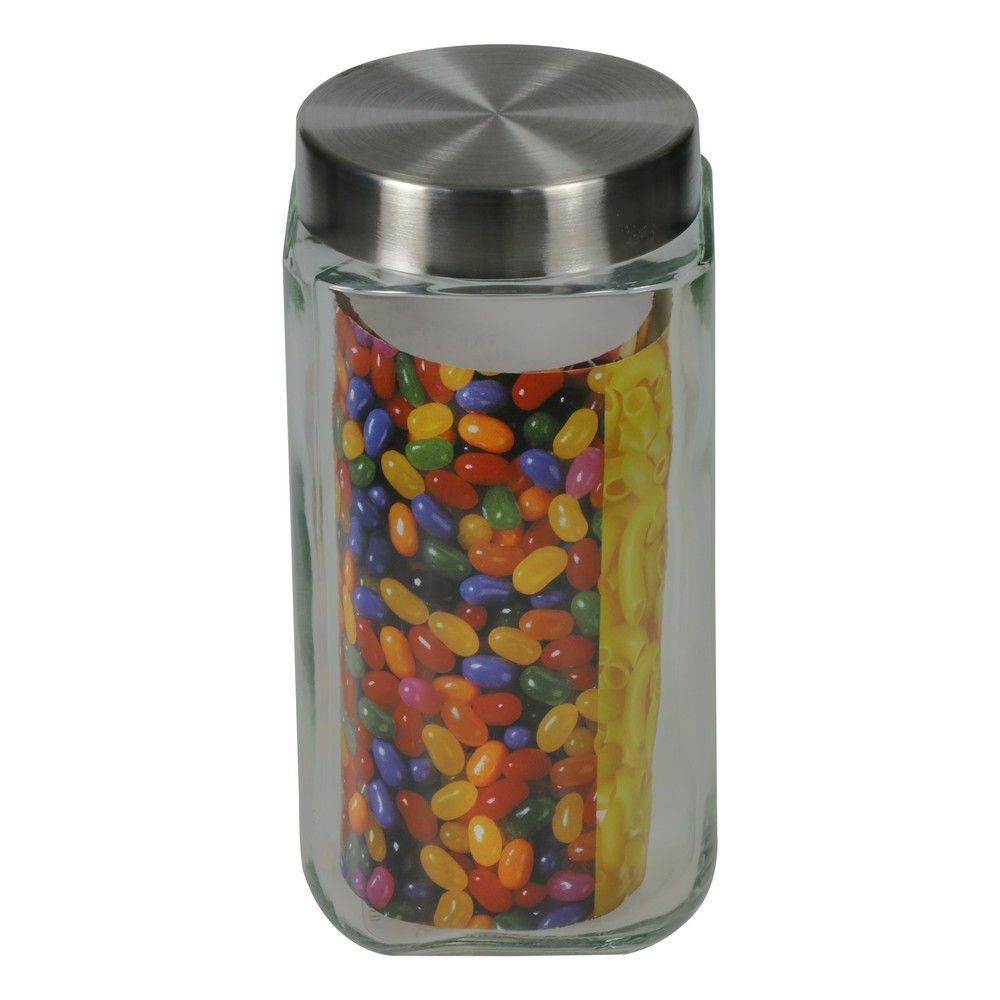 ขวดโหลแก้วเหลี่ยม 1.1 ลิตร ฝาเกลียว SQUARE GLASS CANISTER SQUARE 1.1L