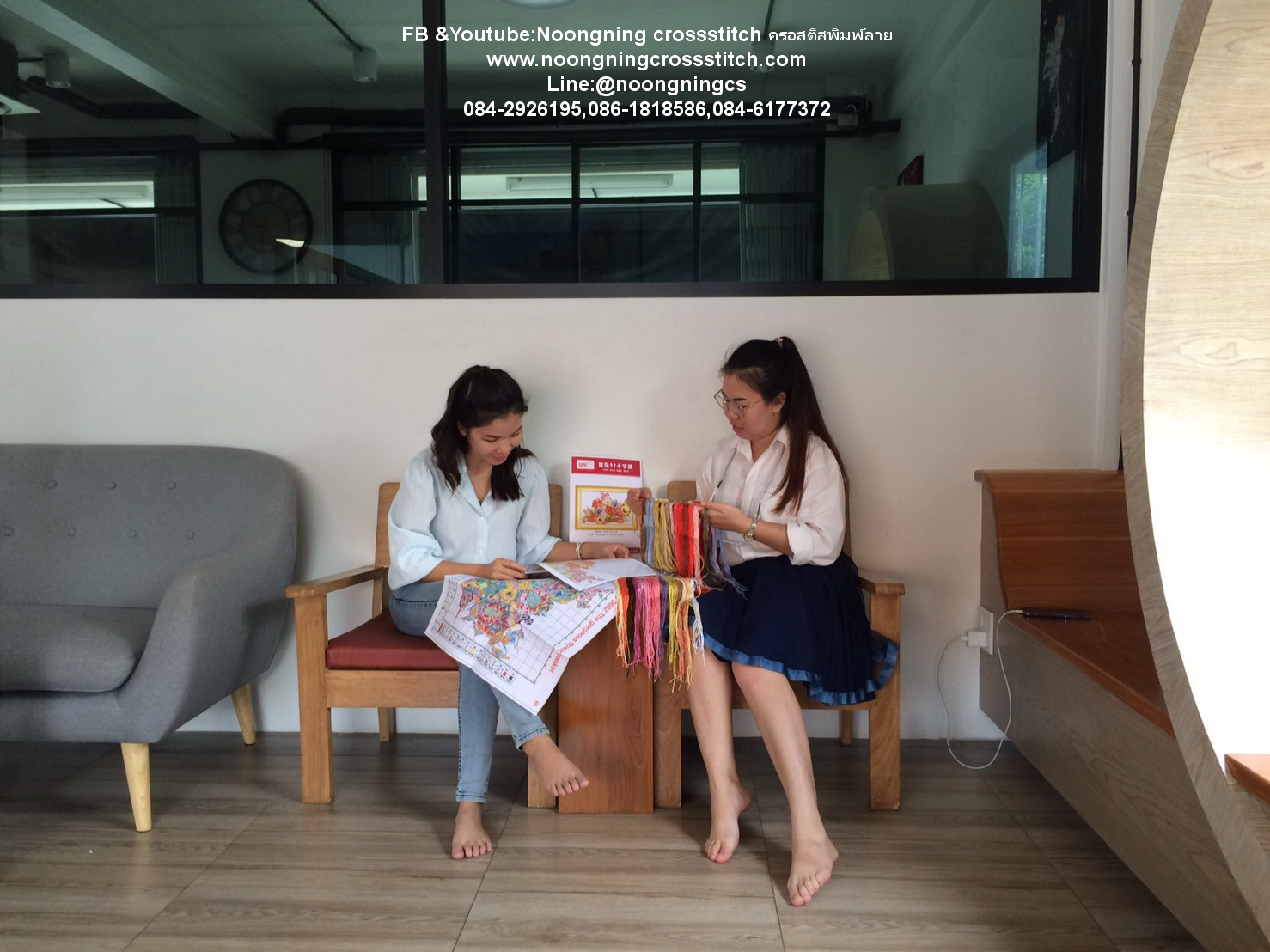 กวางแม่ลูก มงคล ชุดปักครอสติส พิมพ์ลาย ครอสติสจีน งานฝีมือทำที่บ้าน DIY