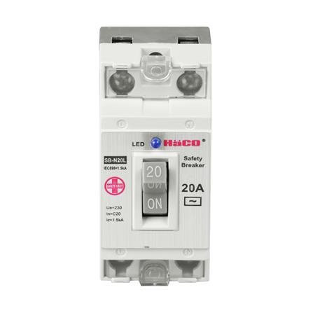 เบรกเกอร์ลอย HACO SB-N20L 20A 2P เกรดไม่ลามไฟ และทนทานต่อแรงกระแทก