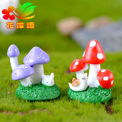 ของจิ๋ว - ขอนไม้แต่งสวนรูปเห็ด