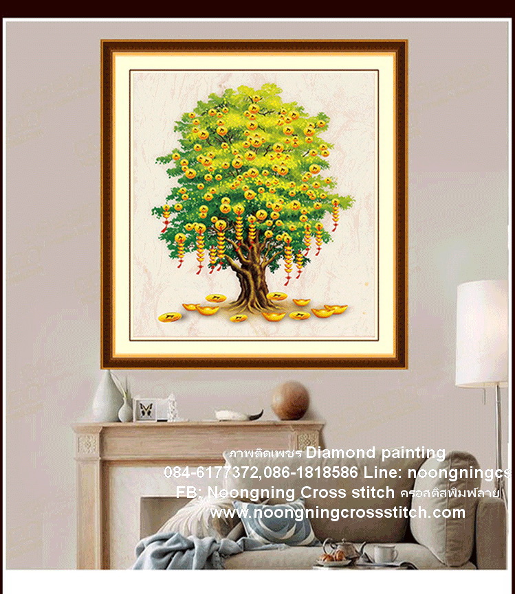 เจ้าแม่กวนอิม ครอสติสคริสตัล Diamond painting โมเสก ภาพติดเพชร งานฝีมือ DIY