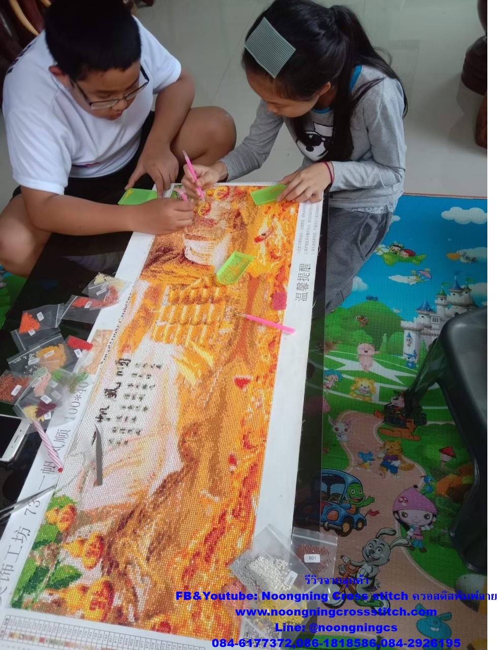 เจ้าแม่กวนอิม ครอสติสคริสตัล Diamond painting โมเสก ภาพติดเพชร งานฝีมือทำที่บ้าน DIY