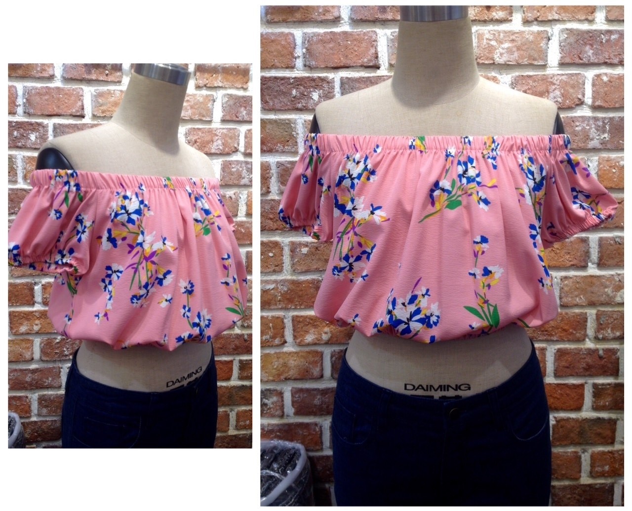 เสื้อผ้าแฟชั่น เสื้อผ้าเกาหลี เสื้อเปิดไหล่ (สม็อคไหล่,เอว ) เสื้อแขนตุ๊กตา