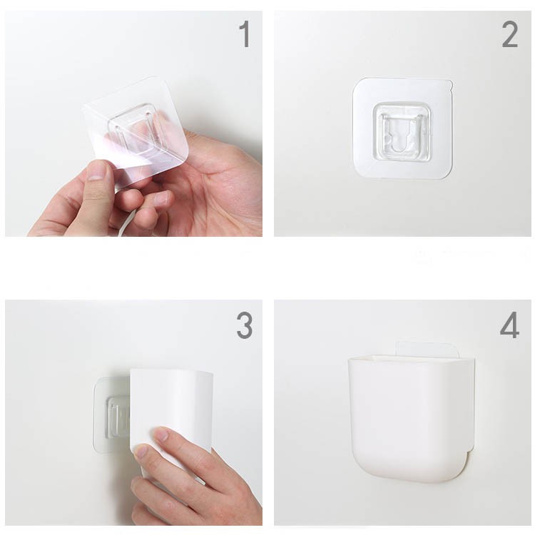 [พร้อมส่ง] กล่องใส่ของอเนกประสงค์ ที่วางมือถือ ที่วางรีโมท ที่วางแปรงสีฟันยาสีฟัน ที่ใส่ของติดผนัง