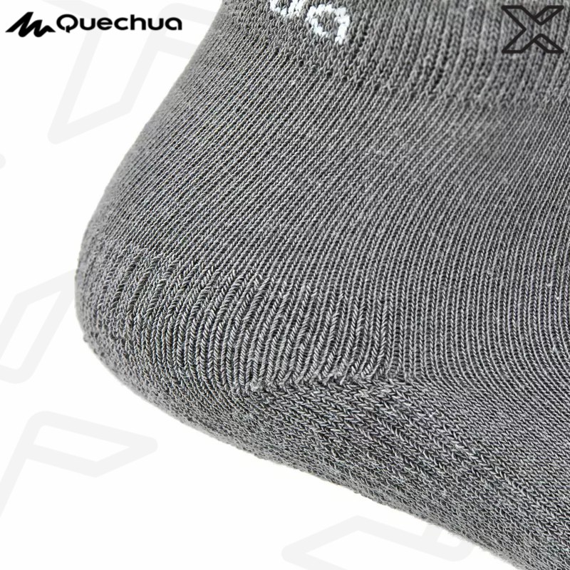 QUECHUA ถุงเท้าหุ้มข้อสำหรับใส่เดินป่ารุ่น NH100 แพ็ค 2 คู่ (สีเทา)