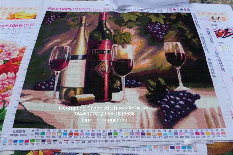 ตัวอักษรจีน ชุดปักครอสติส พิมพ์ลาย ครอสติสจีน งานฝีมือทำที่บ้าน DIY