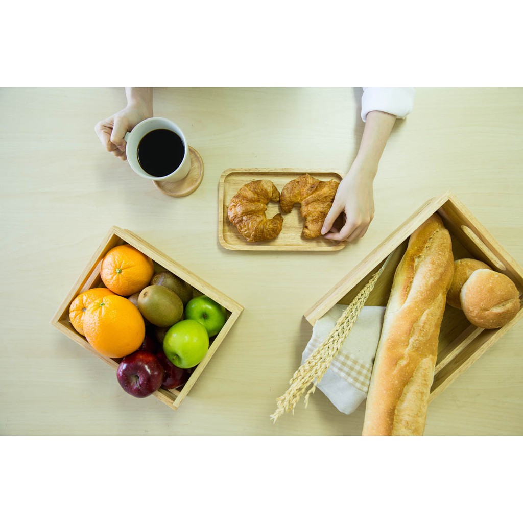 The Wood's Tale จานไม้ ถาดไม้ ทรงสี่เหลี่ยมผืนผ้า RECTANGLE PLATE จากไม้แท้ธรรมชาติ มีให้เลือกสีอ่อนและสีเข้ม มี 4 ไซส์