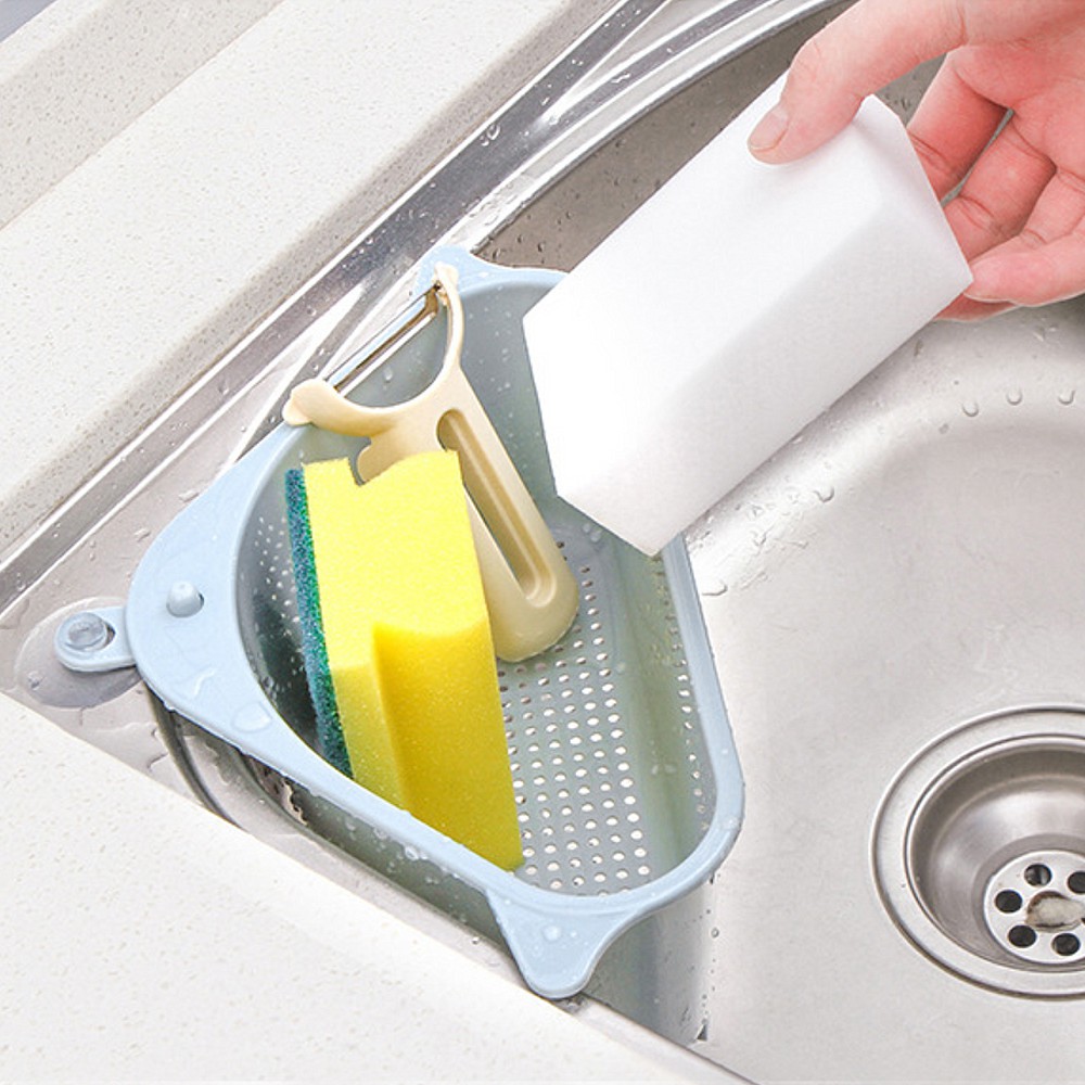 ที่วางฟองน้ำ ที่วางสบู่ ตะแกรงวางฟองน้ำ ตะแกรงกรองเศษอาหาร ที่กรองเศษอาหาร ตะกร้าล้างผัก ในห้องครัว ห้องน้ำ (240905)