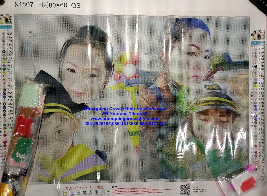 ครอสติสคริสตรัล สั่งทำ 80x60ซม รูปลูกที่รัก Diamond painting โมเสก ภาพติดเพชร งานฝีมือทำที่บ้าน DIY