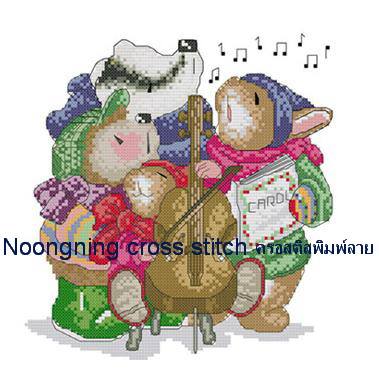 เครื่องดนตรี ชุดปักครอสติช พิมพ์ลาย ครอสติสจีน งานฝีมือ DIY