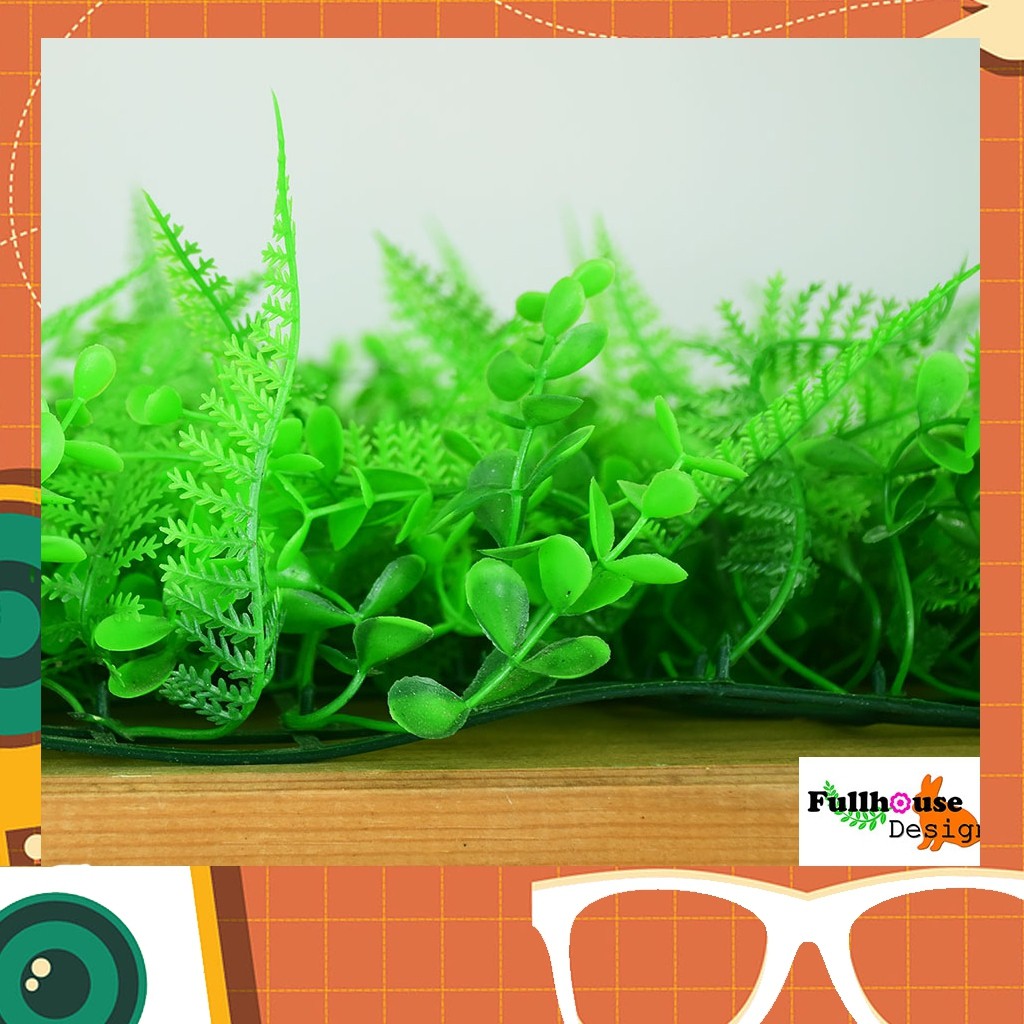 หญ้าเทียม หญ้าแผ่น หญ้าใบเฟิร์น+ยูคา แบบบาง ขนาด 40*60 ซม. แต่งบ้าน แต่งสวน แต่งร้าน แต่งคอนโด CwNt