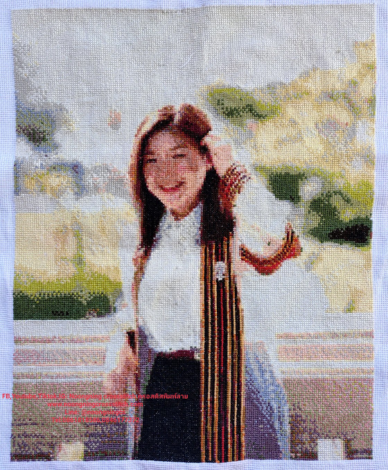 ครอสติส สั่งทํา 50x60ซม รูปชุดรับปริญญา ชุดปักครอสติส พิมพ์ลาย ครอสติสจีน งานฝีมือทำที่บ้าน DIY