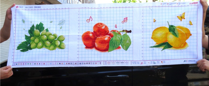 ผลไม้รวม ครอสติสปักสำเร็จ135x45cm ไม่รวมกรอบ งานฝีมือ DIY