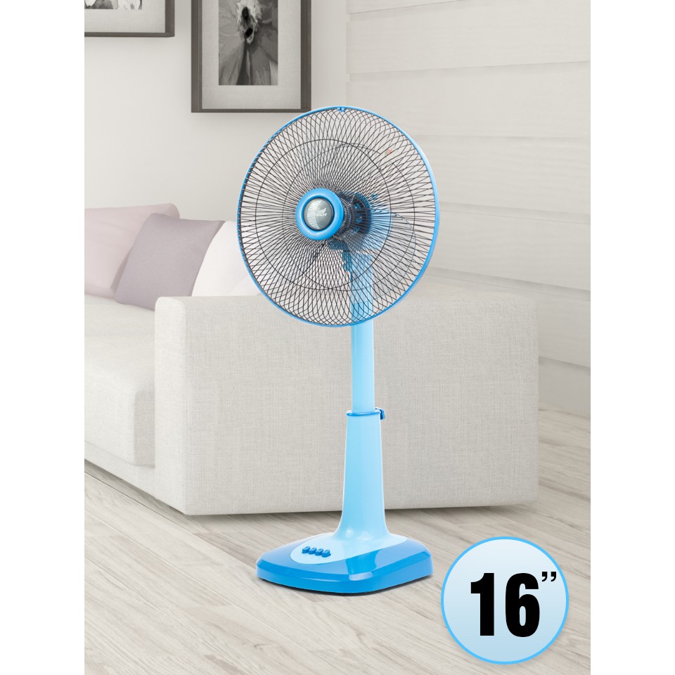 !!สินค้าขายดี!! พัดลมตั้งพื้นสีฟ้า 16 นิ้ว 16 Inches Electric Fan