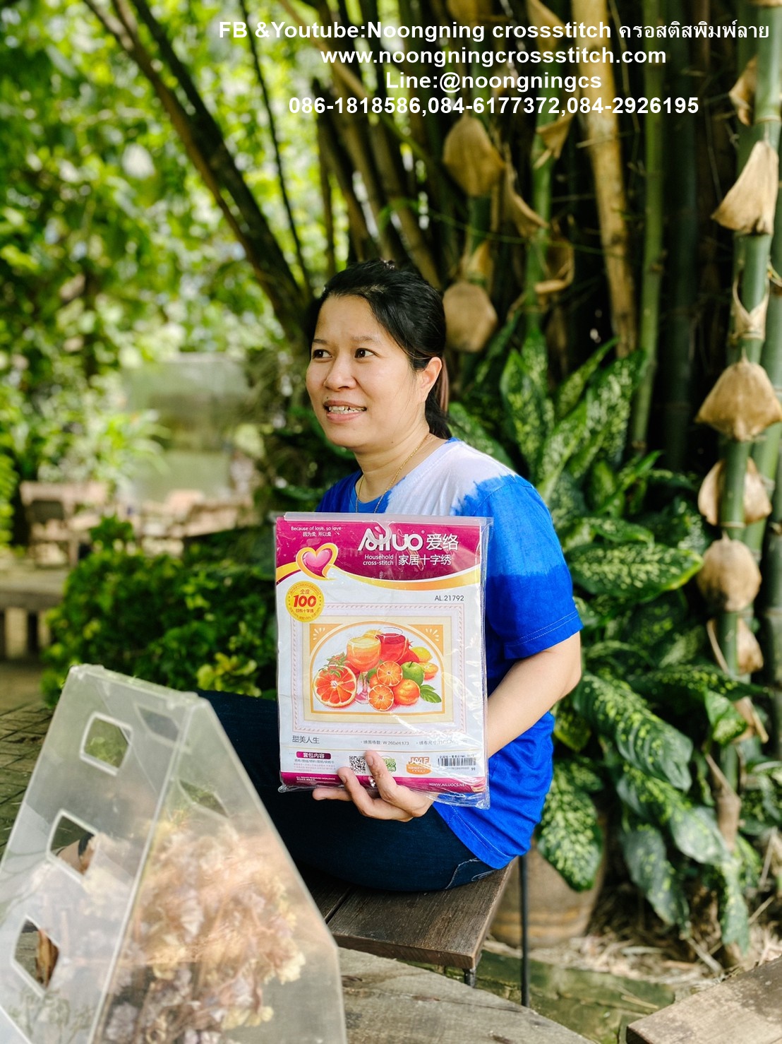 ดอกไม้ ชุดปักครอสติส พิมพ์ลาย ครอสติสจีน งานฝีมือทำที่บ้าน DIY