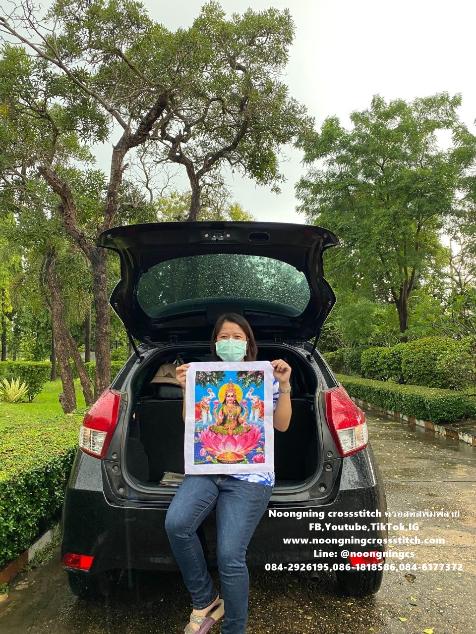 พญานาคราช เจ้าแห่งโลกบาดาล เสริมโชคลาภ และความอุดมสมบูรณ์ ชุดปักครอสติส พิมพ์ลาย งานฝีมือทำที่บ้าน DIY