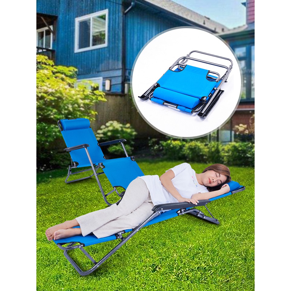 !!สินค้าขายดี!! เก้าอี้พับปรับเอนนั่งนอนได้ เก้าอี้นอน เก้าอี้อเนกประสงค์ Folding Chair