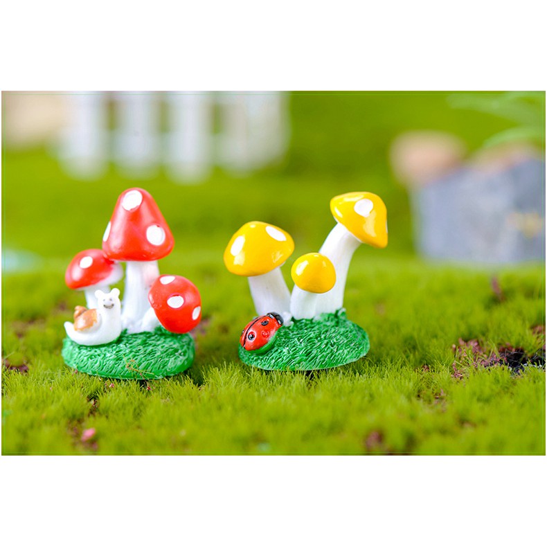 ของจิ๋ว - ขอนไม้แต่งสวนรูปเห็ด