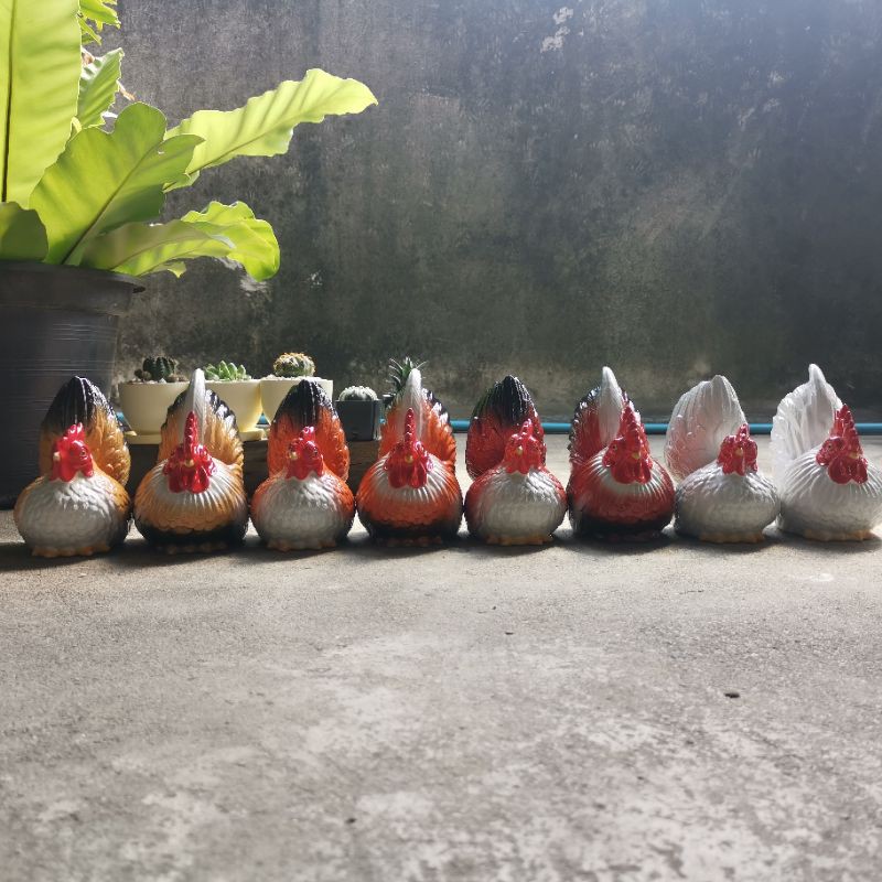 ตุ๊กตาตกแต่งสวน ไก่แจ้เซรามิก ไก่แจ้เซรามิค 1 คู่(ตัวผู้ และตัวเมีย) จัดสวน แต่งสวน จัดบ้าน แต่งบ้าน แต่งร้าน