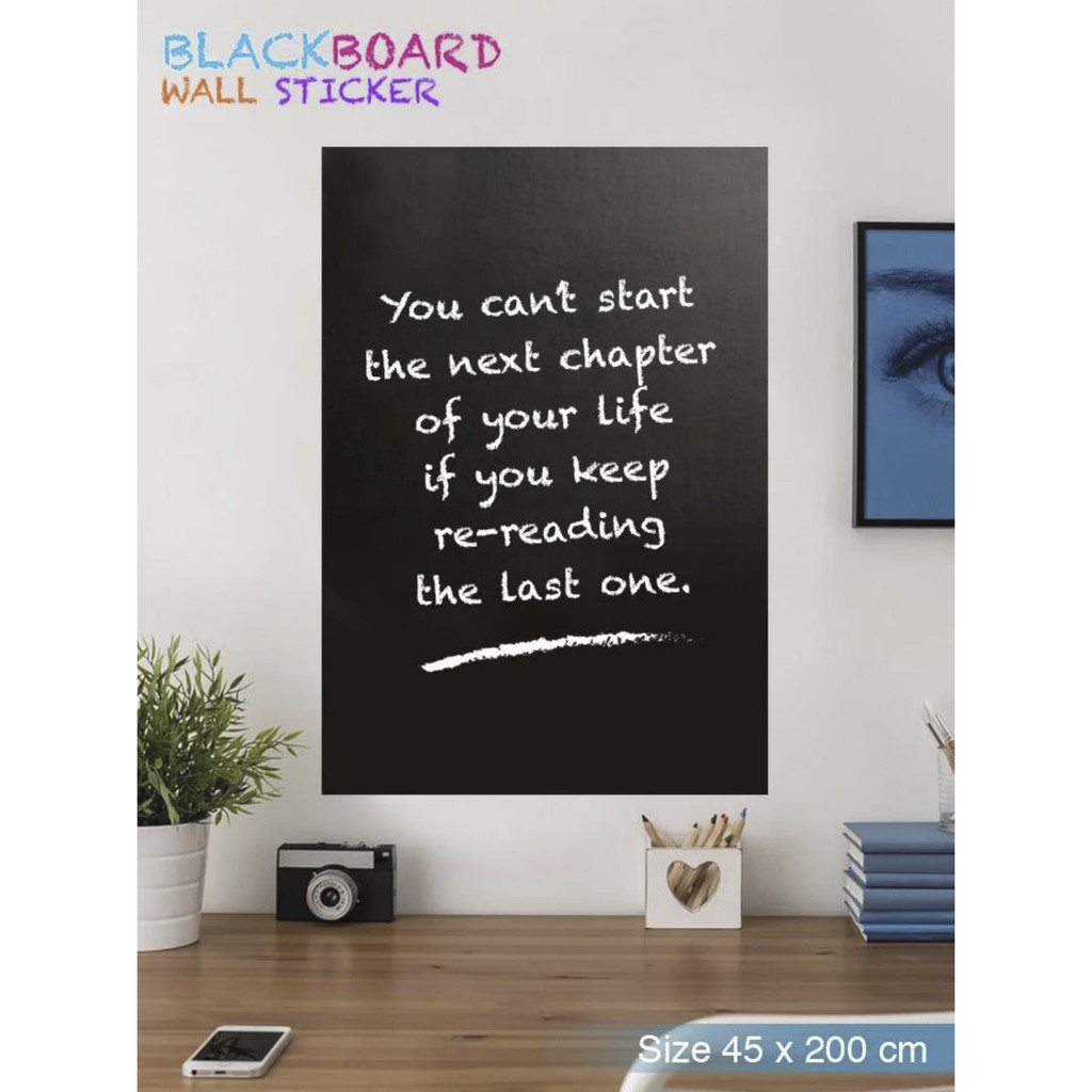 !!สินค้าขายดี!! กระดานดำแบบสติ๊กเกอร์ติดผนัง Blackboard Wall Sticker