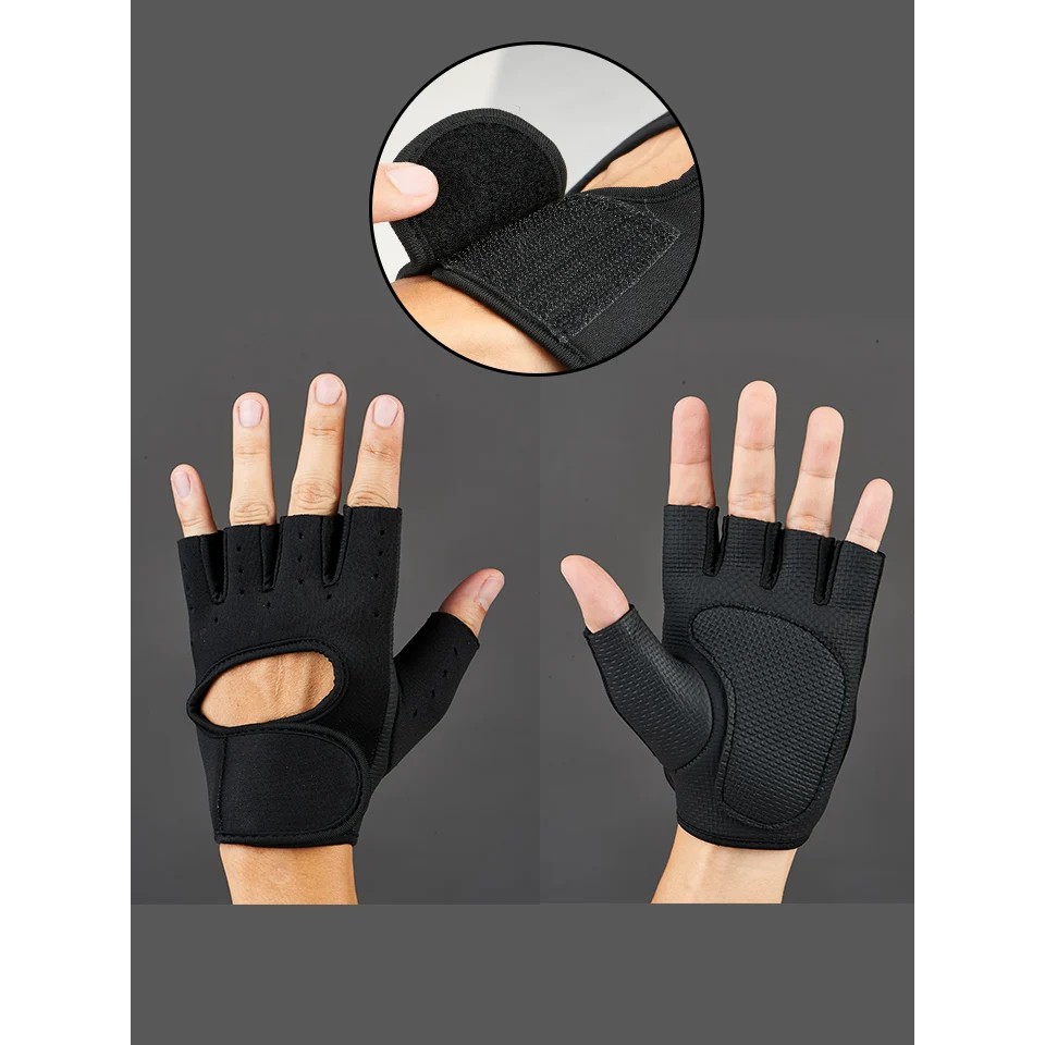 !!สินค้าขายดี!! ถุงมือแบบ Half-Finger สำหรับใส่เล่นฟิตเนส Half-Finger Fitness Gloves