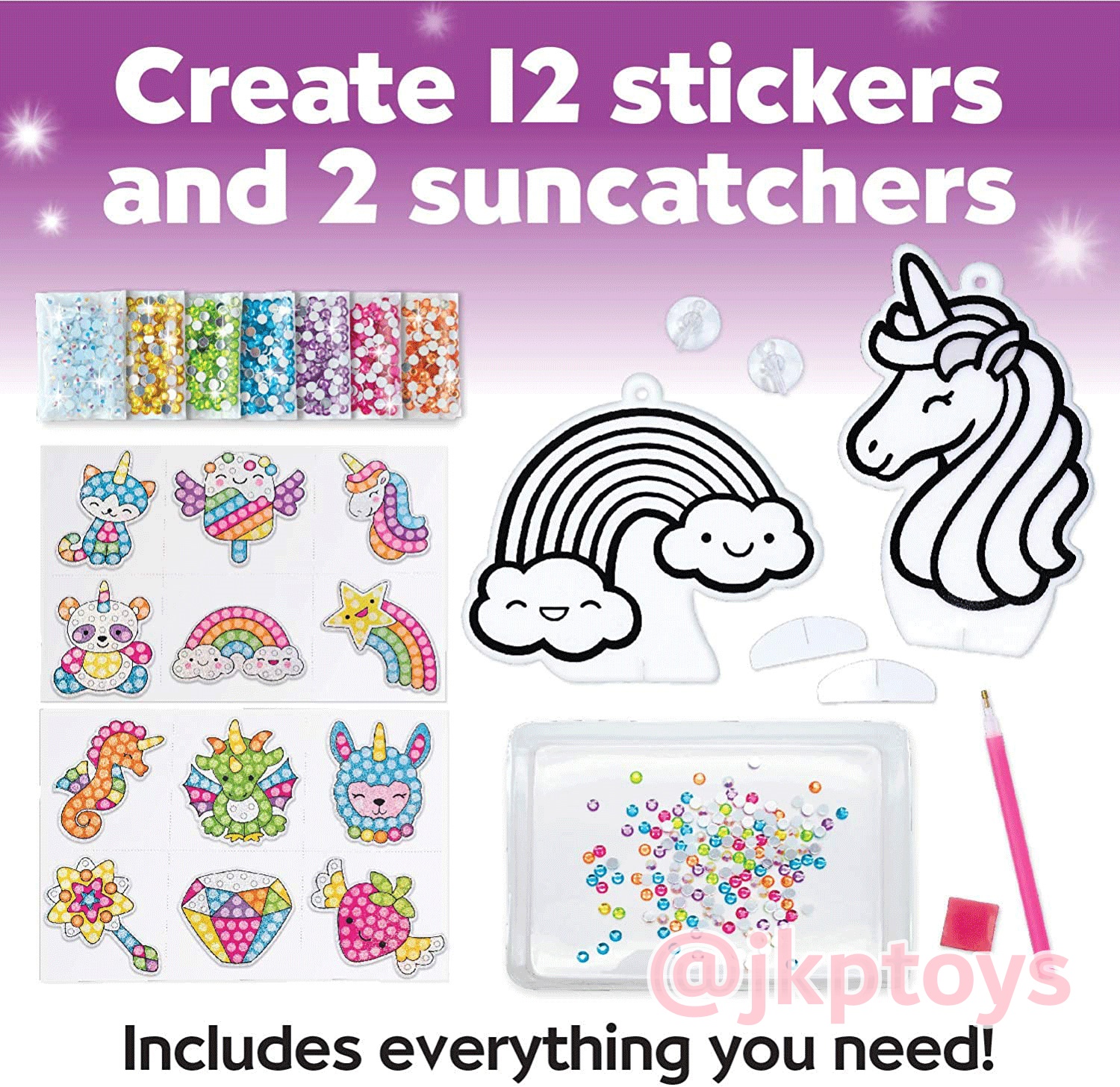 ของเล่นเสริมพัฒนาการ สติกเกอร์การ์ตูนคริสตัล DIY