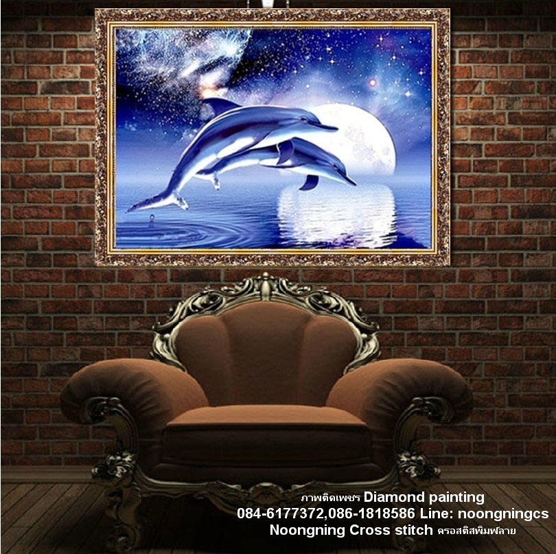 ผลไม้&แจกันดอกไม้ ครอสติสคริสตัล Diamond painting โมเสก ภาพติดเพชร งานฝีมือ DIY