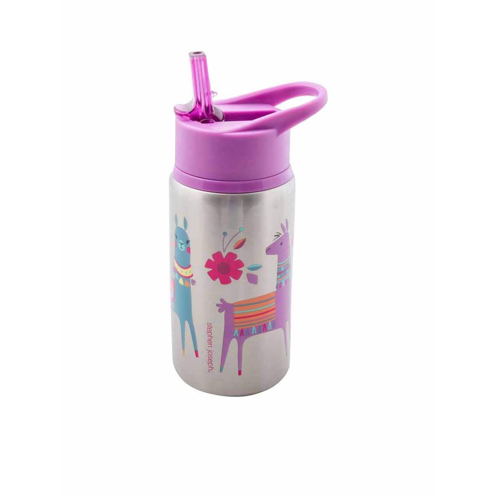 STEPHEN JOSEPH ขวดน้ำสเตนเลสเก็บความเย็น ลาย llama ขนาด 18 ออนซ์ สีม่วง