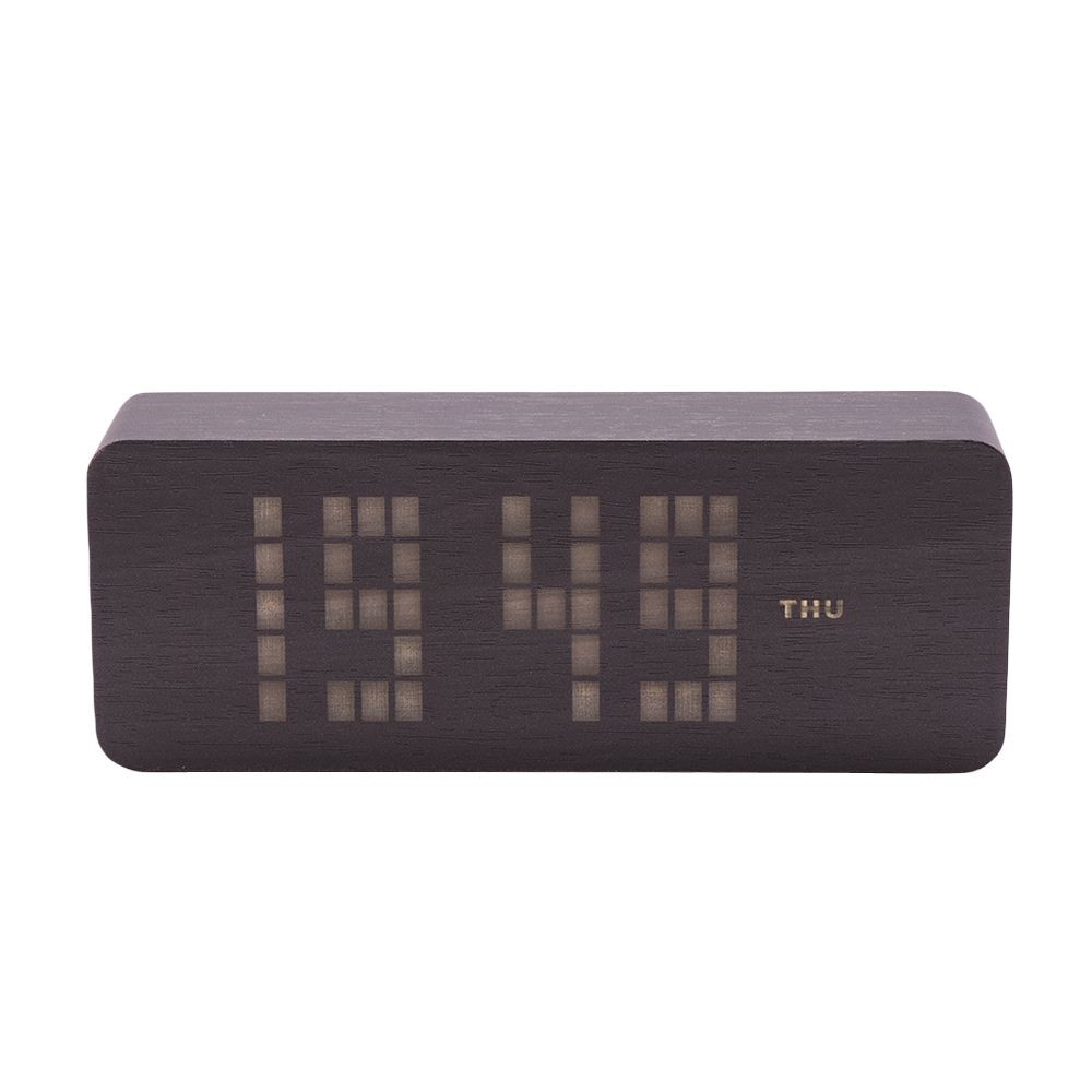 นาฬิกาตั้งโต๊ะ LED HOME LIVING STYLE 21X7 ซม. สีดำ นาฬิกา