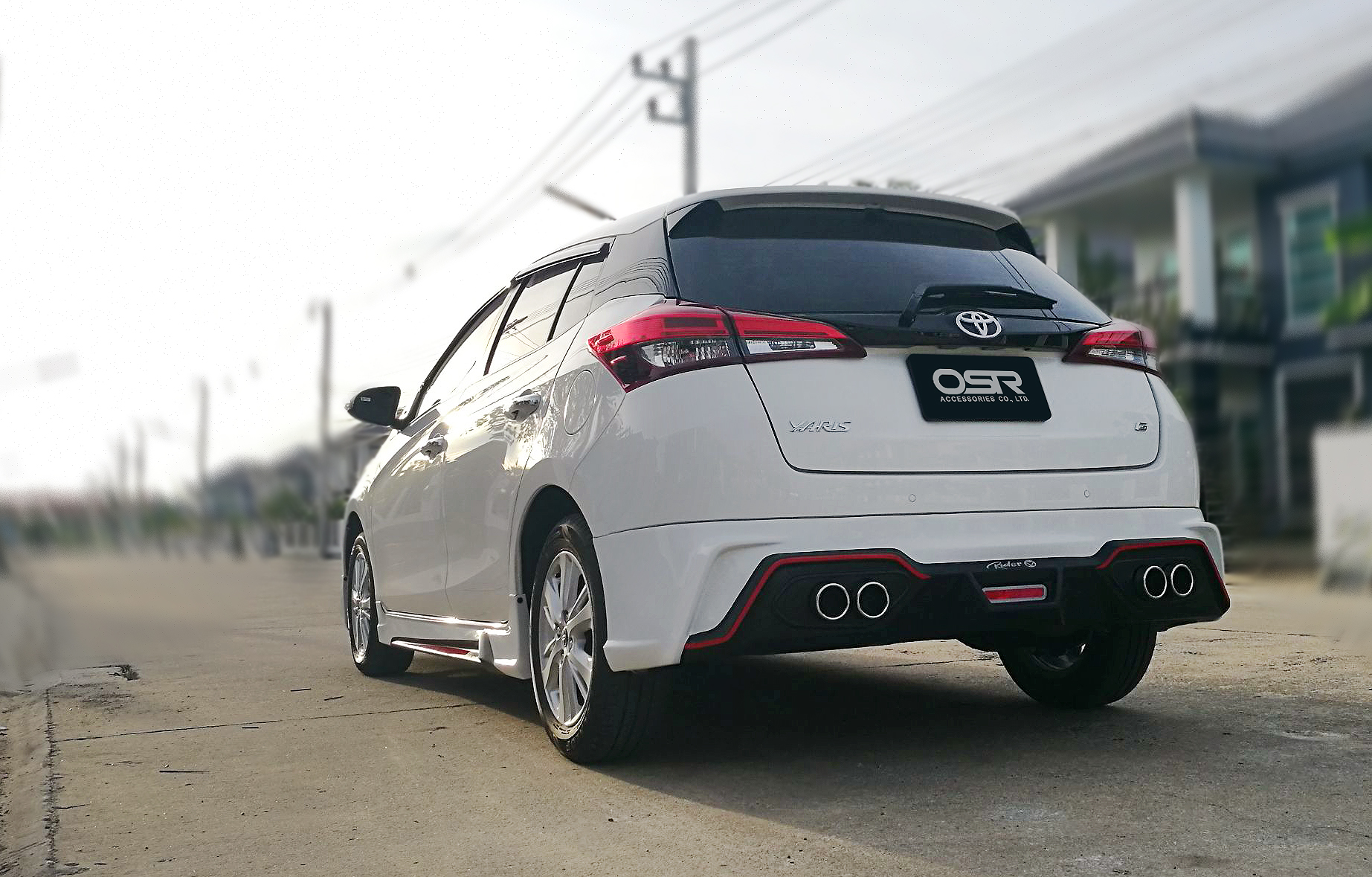ชุดแต่งรถ สเกิร์ต-สปอยเลอร์ New Yaris 2018 ทรง Rider-M
