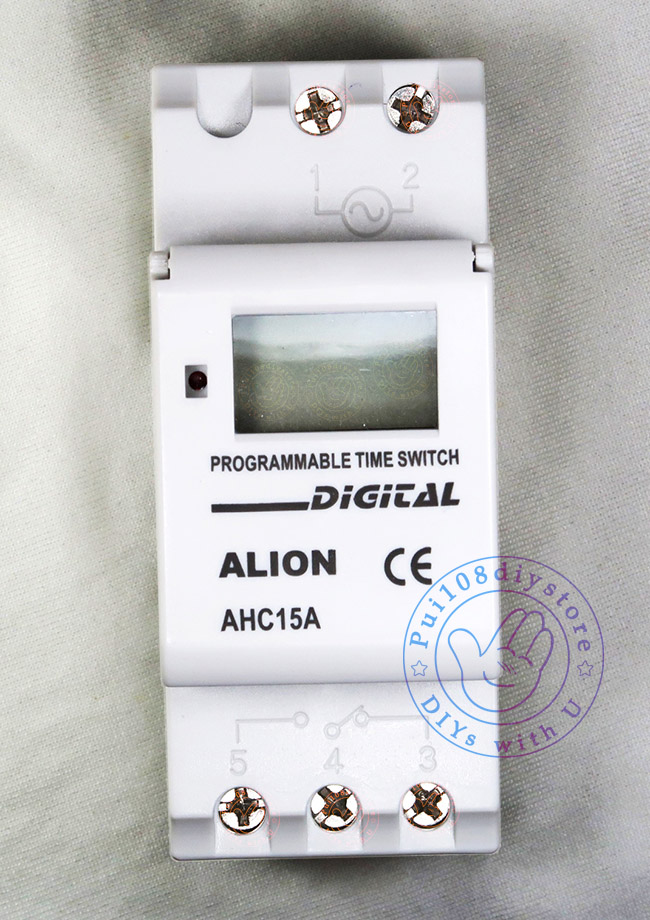 ภาพด้านหน้า เครื่องตั้งเวลา 1 ช่อง ชนิดดิจิตอลALION AHC15A digital timer , top picture