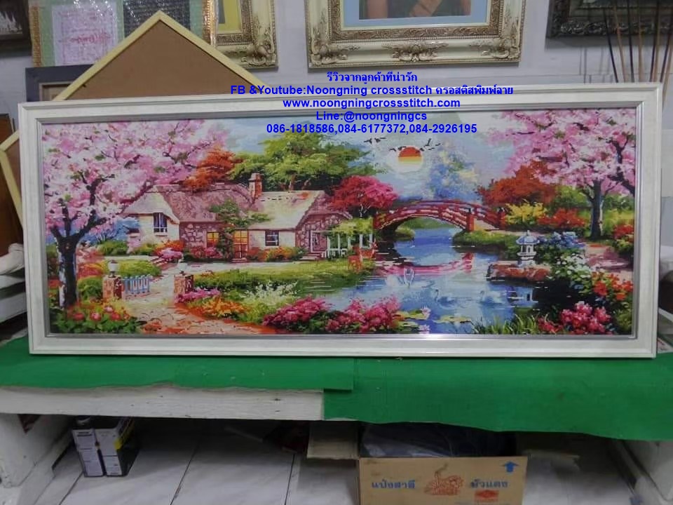 The Starry Night ศิลปิน Vincent Van Gogh ครอสติสคริสตัล Diamond painting โมเสก ภาพติดเพชร งานฝีมือทำที่บ้าน DIY