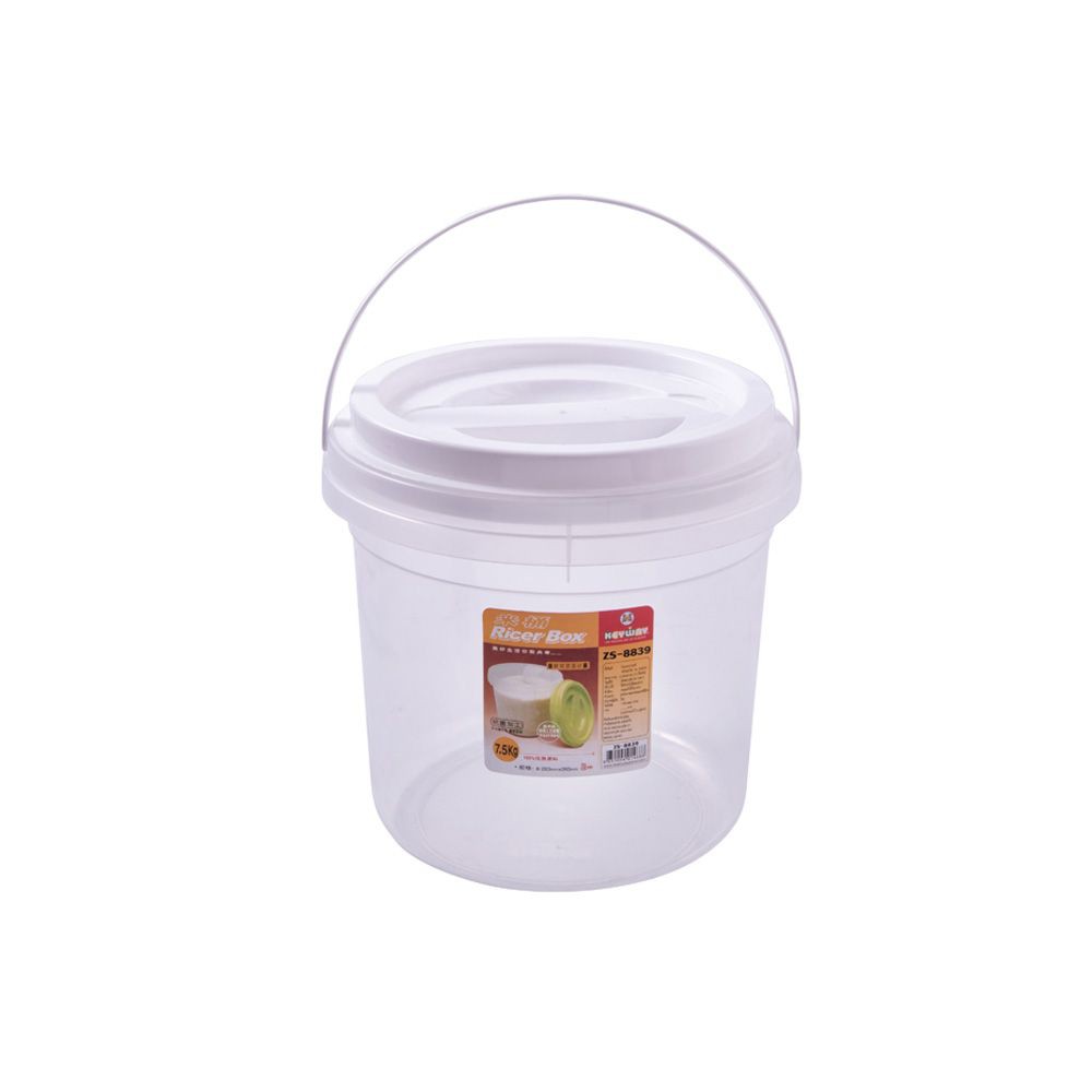 ถังข้าวสารพลาสติกตวง KEY WAY 7.5 กก. สีขาว RICE BIN PLASTIC MEASURE KEY WAY 7.5KG WHITE