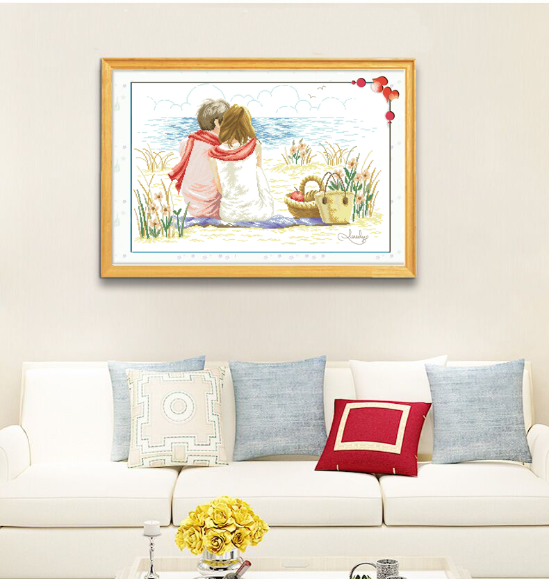 วิวหน้าบ้าน ชุดปักครอสติส พิมพ์ลาย ครอสติสจีน งานฝีมือทำที่บ้าน DIY