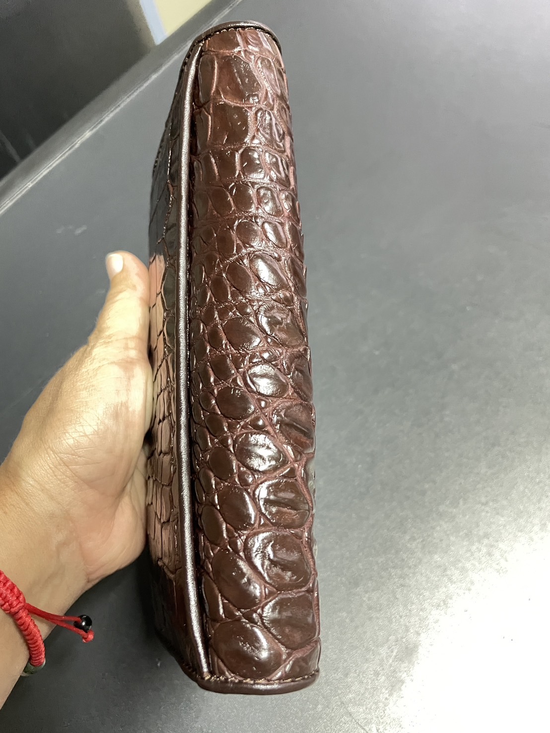 กระเป๋าหนังจระเข้แท้แบบ3พับ (หนังขา)