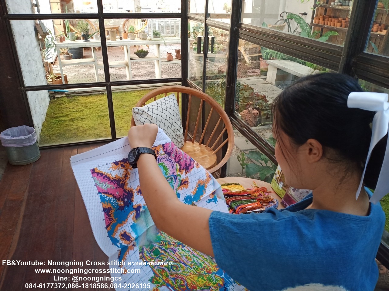 กวางแม่ลูก ชุดปักครอสติส พิมพ์ลาย ครอสติสจีน งานฝีมือทำที่บ้าน DIY