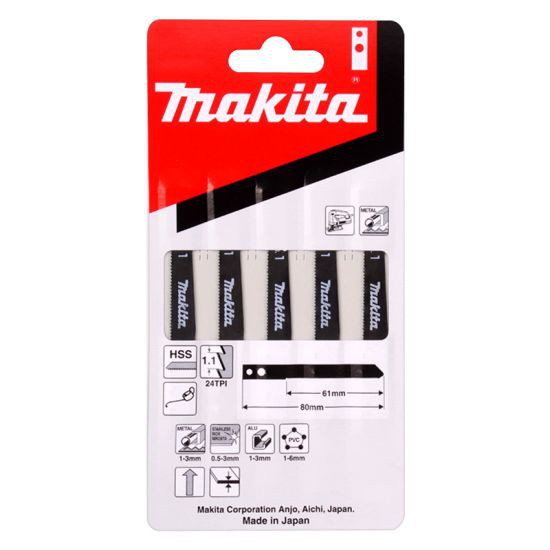 ใบเลื่อยจิ๊กซอว์ MAKITA รุ่น NO.1 (5 ใบ/แพ็ค) สีดำ เหมาะกับงานไม้เนื้ออ่อน แผ่นไม้อัดแกนจริง