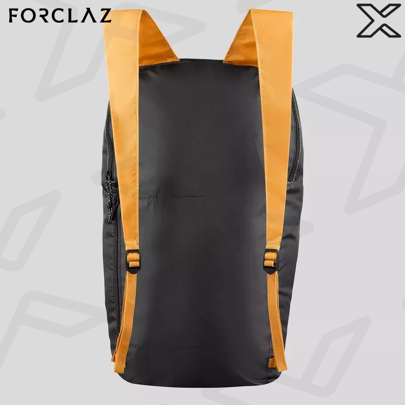 FORCLAZ เป้สะพายหลังขนาดกะทัดรัดสำหรับเดินทางเทรคกิ้งรุ่น TRAVEL ขนาด 10 ลิตร (สีเหลือง)