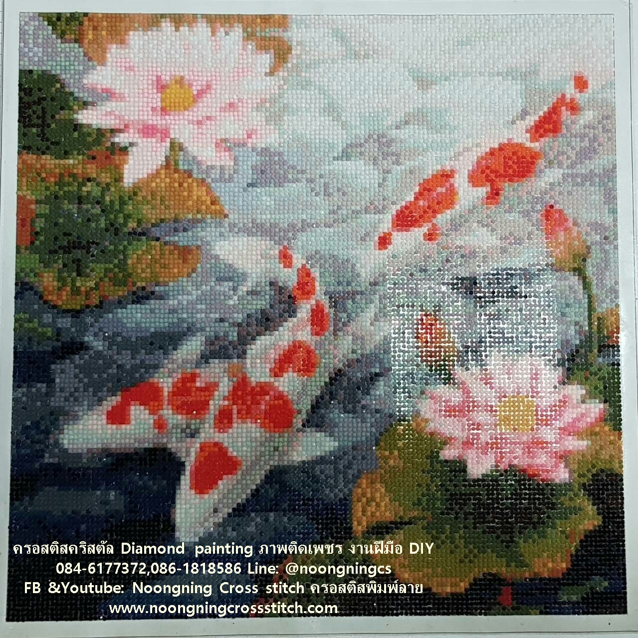 นกยูง ครอสติสคริสตัล Diamond painting โมเสก ภาพติดเพชร งานฝีมือทำที่บ้าน DIY