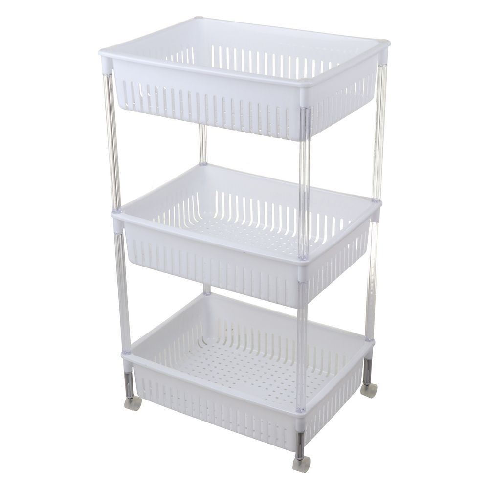 ชั้นวางของพลาสติก 3 ชั้นมีล้อ KEYWAY AP383 PLASTIC SHELF WITH CASTERS KEYWAY AP383