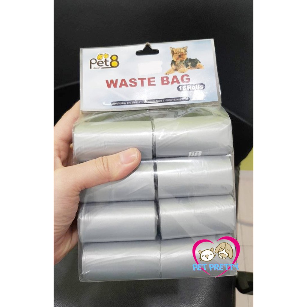 ถุงเก็บอึ สุนัข ขนาดสุดคุ้ม มี 16 ม้วน อย่างดี