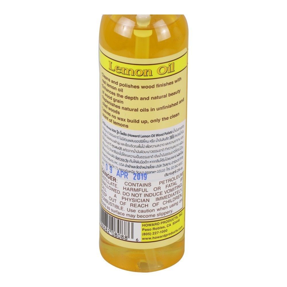 น้ำยาทำความสะอาดผลิตภัณฑ์ไม้ HOWARD 236 มล. LEMON OIL WOOD POLISH HOWARD 236ML