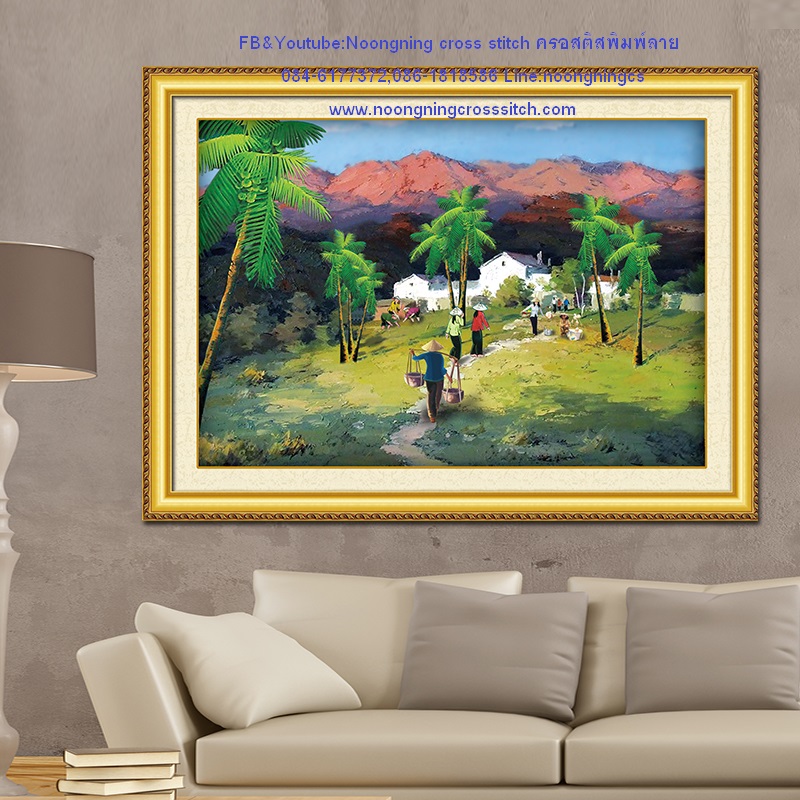 วิถีชีวิตชนบท ชุดปักครอสติช พิมพ์ลาย ครอสติสจีน งานฝีมือ DIY