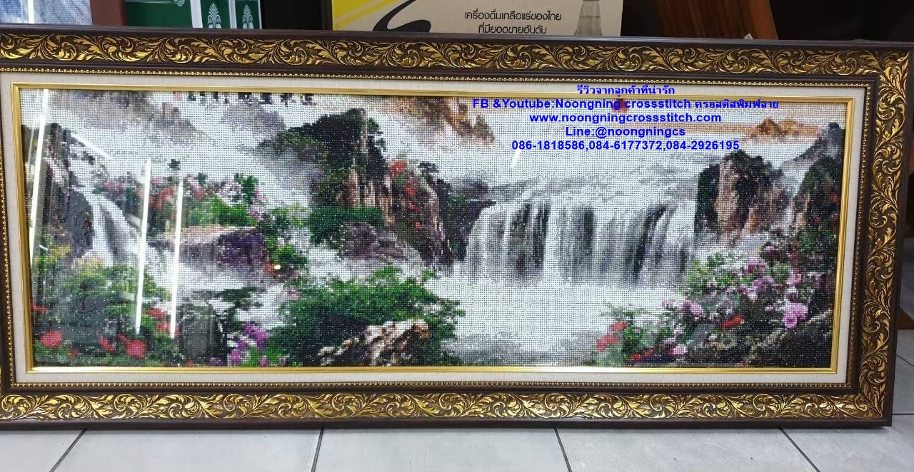 เสือโคร่ง มงคล ครอสติสคริสตัล Diamond painting โมเสก ภาพติดเพชร งานฝีมือทำที่บ้าน DIY