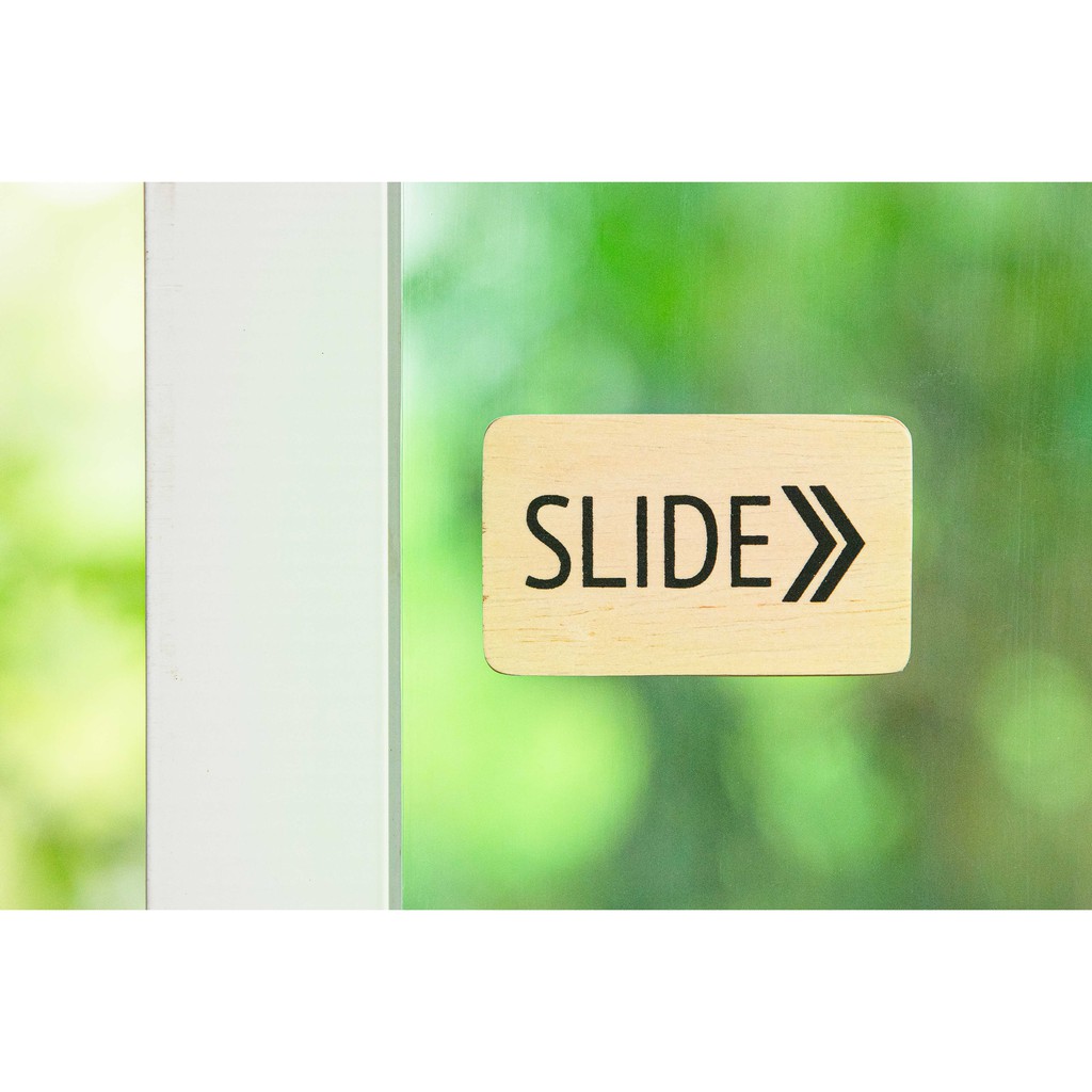 The Wood's Tale ป้ายไม้สำหรับติดประตู เลื่อน "SLIDE" SIGN (1 ชุดมี 2 ชิ้น เลื่อนซ้ายและขวา)
